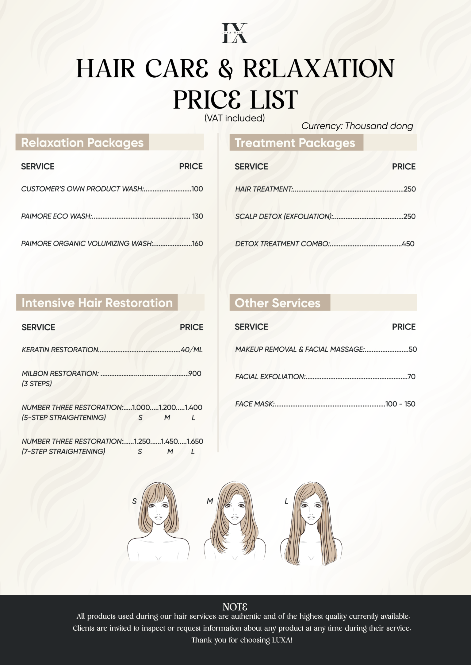 English Menu